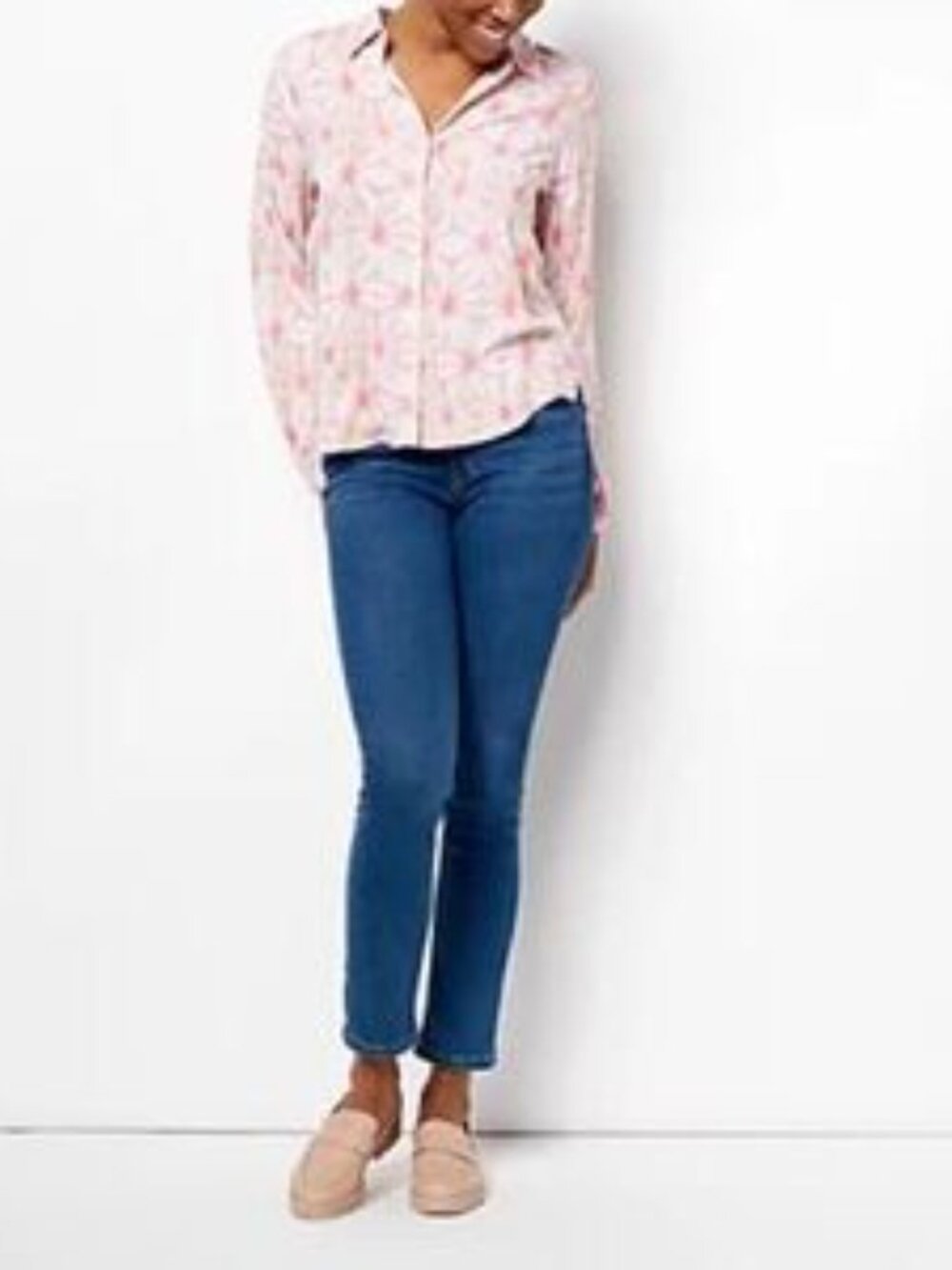Denim & Co. Printed Button-Front Soft Shirt - Picture 4 of 7